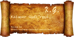 Kalaper Györgyi névjegykártya